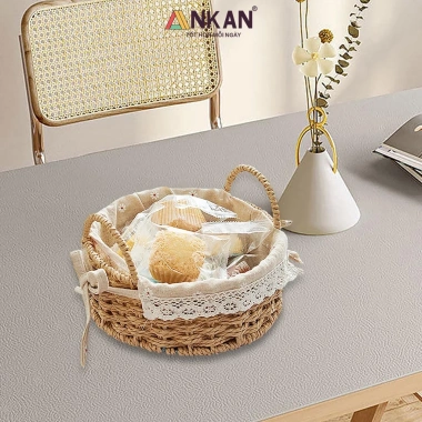 Giỏ Picnic Hình Tròn Đan Tay Có Quai va Decor Bánh Kẹo, Chụp Hình Bé, Giá 99.000 VND 5