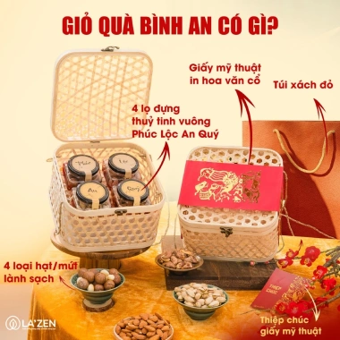 Giỏ quà Tết 2.026 Mây Tre Đan - Hạt dinh dưỡng tốt sức khỏe, giá ưu đãi 437.950 VND 7