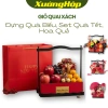 Giỏ quà Tết cao cấp, quai xách, set hoa quả, tem Happy New Year 126k