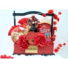 Giỏ quà Tết cao cấp, quai xách, set hoa quả, tem Happy New Year 126k 6