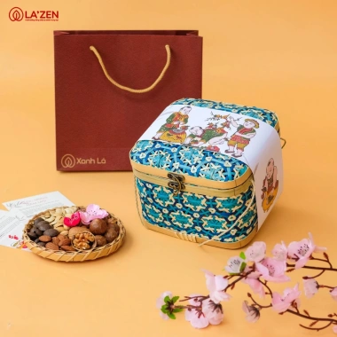 Giỏ quà Tết mây tre đan CỘI NGUỒN hạt dinh dưỡng cao cấp, 732.450đ, giao nhanh 7