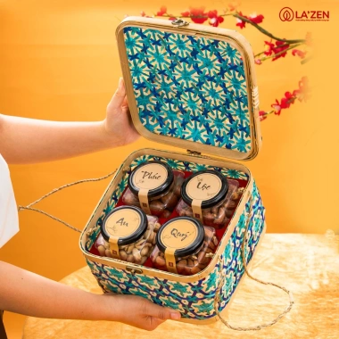Giỏ quà Tết mây tre đan CỘI NGUỒN hạt dinh dưỡng cao cấp, 732.450đ, giao nhanh 8