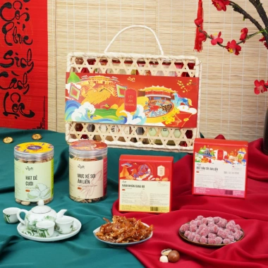 Giỏ Quà Tết Sum Vầy - Yêu Thương Đong Đầy, Giá ưu đãi 180.000, Quà Tết 2.024