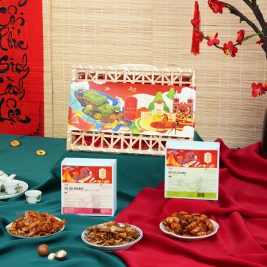 Giỏ Quà Tết Sum Vầy - Yêu Thương Đong Đầy, Giá ưu đãi 180.000, Quà Tết 2.024