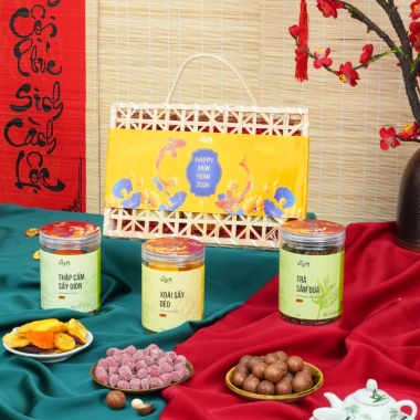 Giỏ Quà Tết Sum Vầy - Yêu Thương Đong Đầy, Giá ưu đãi 180.000, Quà Tết 2.024