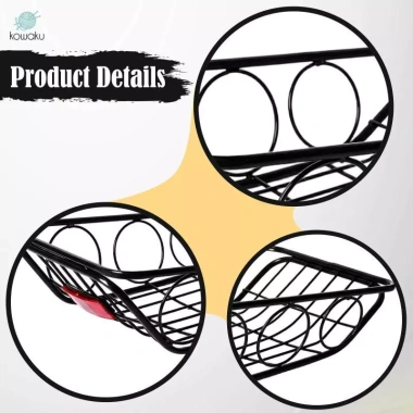 Giỏ sau xe đạp gấp gọn màu đen chống rỉ sét - Phù hợp balo, giảm giá 20% 5