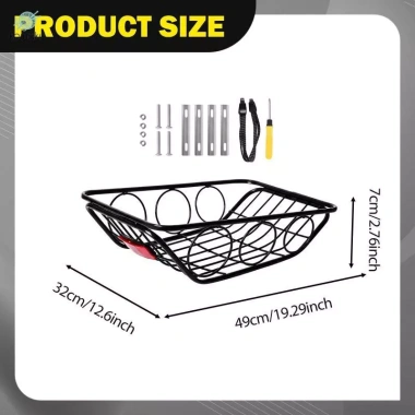 Giỏ sau xe đạp gấp gọn màu đen chống rỉ sét - Phù hợp balo, giảm giá 20% 6