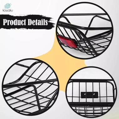 Giỏ sau xe đạp gấp gọn màu đen chống rỉ sét - Phù hợp balo, giảm giá 20% 9