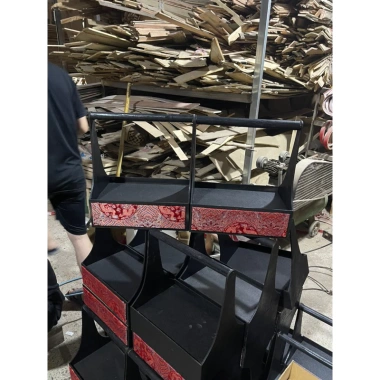 Giỏ tay xách lụa đỏ sang trọng - Giỏ hoa quả biếu tặng, quà Tết lịch sự, 80.000 VND 5