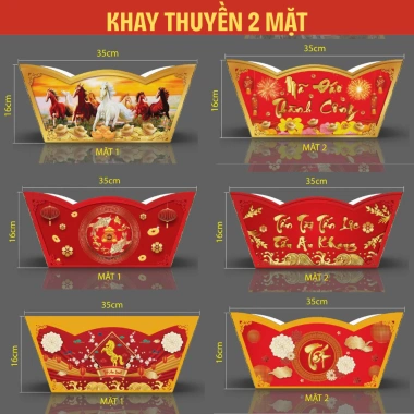 Giỏ thuyền CuteMe kèm màng co, khay thuyền, lót đế, gói quà Tết 92.400₫