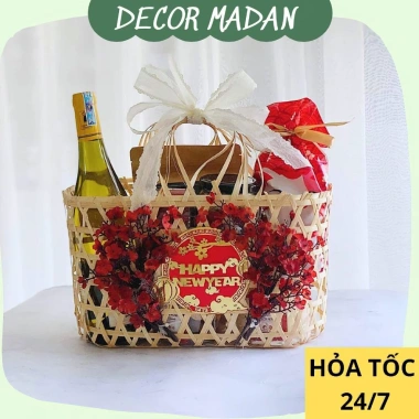 Giỏ tre đa năng đựng đồ đi chợ, quà Tết, Trung Thu - Làn tre gói quà tự nhiên DOC02 8.000₫