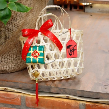 Giỏ tre decor Kim Vinh - Đựng quà Tết sang trọng, giá chỉ 38.000đ