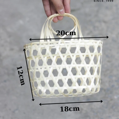 Giỏ tre đựng quà Tết - Làn tre chắc chắn, thân thiện môi trường, giá 15.000₫ 7