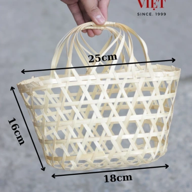 Giỏ tre đựng quà Tết - Làn tre chắc chắn, thân thiện môi trường, giá 15.000₫ 8
