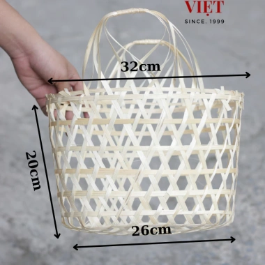 Giỏ tre đựng quà Tết - Làn tre chắc chắn, thân thiện môi trường, giá 15.000₫ 9