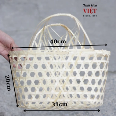 Giỏ tre đựng quà Tết - Làn tre chắc chắn, thân thiện môi trường, giá 15.000₫ 10