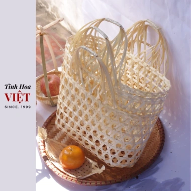 Giỏ tre đựng quà Tết Làn tre quà tặng, decor trứng, trang trí Tinh hoa Việt 14.000đ