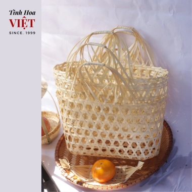 Giỏ tre đựng quà Tết Làn tre quà tặng, decor trứng, trang trí Tinh hoa Việt 14.000đ