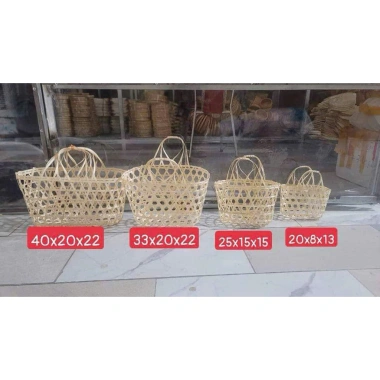 Giỏ tre, làn tre 2 quai đựng quà, giỏ trứng – Giá xưởng 18.750đ, giảm còn 15.000đ Mây tre Anh Thư