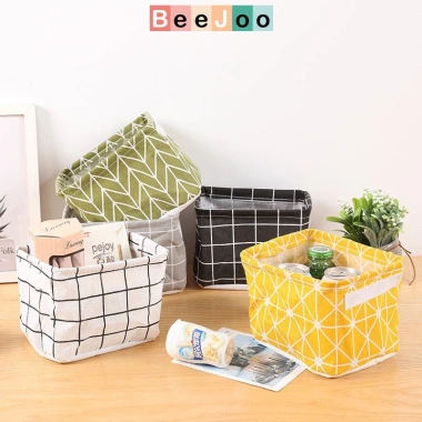Giỏ vải đa năng vintage - Túi mini đựng mỹ phẩm, văn phòng, hộp vải để bàn, giá 15.120₫