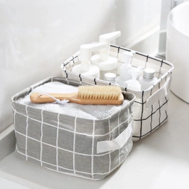 Giỏ vải đa năng vintage - Túi mini đựng mỹ phẩm, văn phòng, hộp vải để bàn, giá 15.120₫