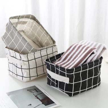 Giỏ vải đa năng vintage - Túi mini đựng mỹ phẩm, văn phòng, hộp vải để bàn, giá 15.120₫