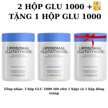 GLU 1.000mg Glutathione Codeage 60 viên - Da sáng, sức đề kháng, 2.1 triệu