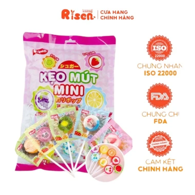 Gói 50 Kẹo Mút MINI Vị Trái Cây Chua Ngọt RISEN Siêu Ngon Giá 41.900₫ Cho Bé Ăn Vặt