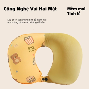 Gối bơm hơi chữ U BLACK PINK Kê cổ, ngủ trưa, du lịch, giảm 23% chỉ 66.930₫