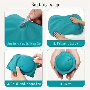 Gối bơm hơi dạng nhấn đa năng – Gối du lịch cầm tay siêu nhẹ, thoải mái, chỉ 59.400 VND 2