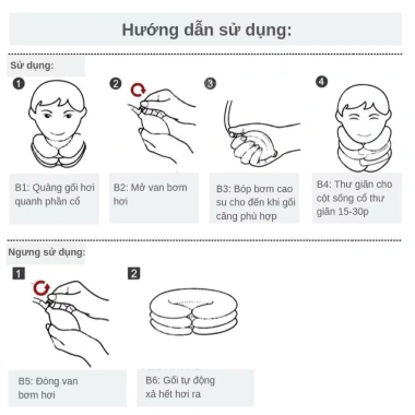 Gối bơm hơi kéo giãn đốt sống cổ nhập khẩu Giá chỉ 95.000, chất xịn giảm đau 5