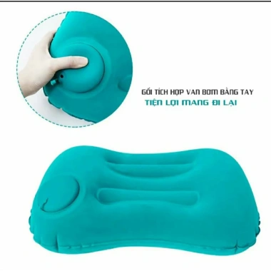 Gối bơm hơi tự động 49×32cm - Tiện du lịch, cắm trại, văn phòng - Giá 46.800₫