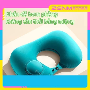 Gối bơm hơi tự động chữ U du lịch – không cần thổi miệng, gập gọn, chỉ 39.000₫ 4