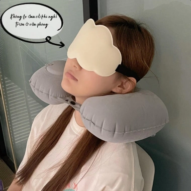 Gối bơm hơi tự động dạng chữ U - Du lịch tiện lợi, gấp gọn, không cần thổi miệng, chỉ 39.000₫ 3