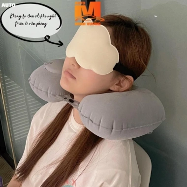 Gối bơm hơi tự động dạng U, du lịch gấp gọn, không cần thổi miệng - chỉ 40.000đ 4 Gối bơm hơi tự động dạng U, du lịch gấp gọn, không cần thổi miệng - chỉ 40.000đ 4
