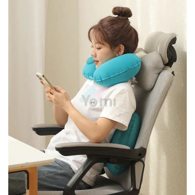 Gối bơm hơi tự động, không thổi miệng, gọn nhẹ du lịch, tiện mang, làm quà tặng