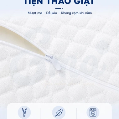 Gối cao su non EMA người lớn lượn sóng hỗ trợ cổ vai gáy giảm đau ngủ ngon hơn