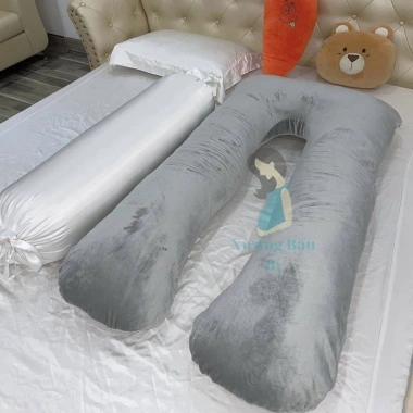 Gối chữ U bà bầu cao cấp vải nhung mịn - hỗ trợ ngủ thoải mái, giảm đau lưng, giảm sưng, giá ưu đãi 145.000₫ 6