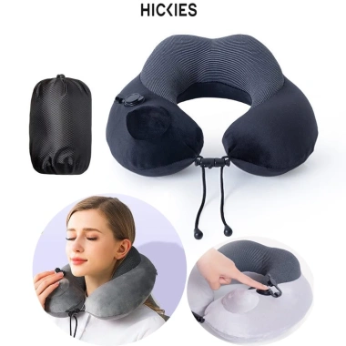 Gối chữ U bơm hơi điều chỉnh độ cứng – Kê cổ văn phòng di động HICKIES, 248.000₫