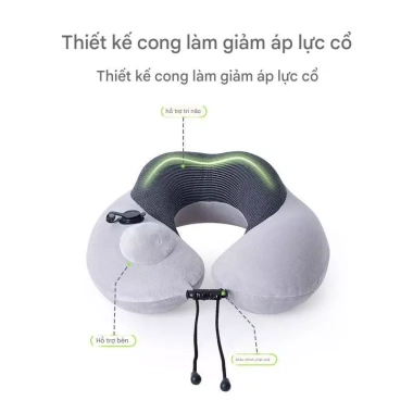 Gối chữ U bơm hơi điều chỉnh độ cứng – Kê cổ văn phòng di động HICKIES, 248.000₫