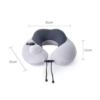 Gối chữ U bơm hơi điều chỉnh độ cứng – Kê cổ văn phòng di động HICKIES, 248.000₫