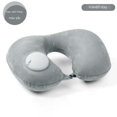 Gối chữ U bơm hơi tự động - êm ái, gấp gọn cho du lịch, máy bay, xe khách, văn phòng - 69.000₫