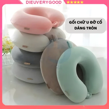 Gối chữ U cao su non tròn, đỡ cổ, ngủ văn phòng, xe ô tô, máy bay - Giá ưu đãi 74.700₫