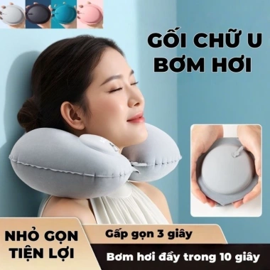 Gối chữ U du lịch tự bơm khí TPU - Nhỏ gọn, siêu nhẹ, chỉ 32.900₫