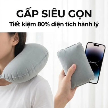 Gối chữ U du lịch tự bơm khí TPU - Nhỏ gọn, siêu nhẹ, chỉ 32.900₫