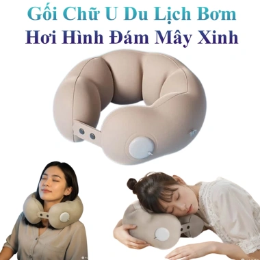 Gối chữ U du lịch, văn phòng bơm hơi hình đám mây – hỗ trợ lưng, giảm đau, chỉ 89.000đ Gối chữ U du lịch, văn phòng bơm hơi hình đám mây – hỗ trợ lưng, giảm đau, chỉ 89.000đ