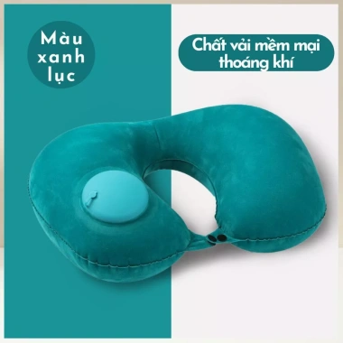 Gối chữ U gấp gọn tự bơm hơi - Tiện lợi cho du lịch, đi xa và nghỉ trưa văn phòng