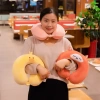 Gối chữ U Hanbeading cho người lớn - nút bấm tiện dụng, kê cổ nỉ bông mềm mịn, không nóng, giá 31.998đ 2