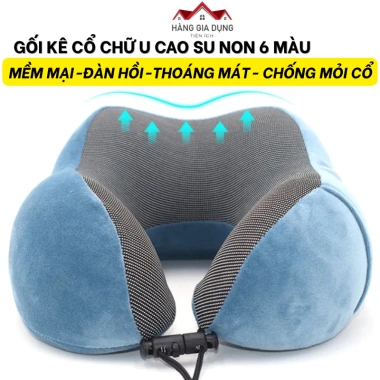 Gối chữ U kê cổ cao su non mềm, dây điều chỉnh, giảm mỏi cổ cho văn phòng & lái xe - 100k