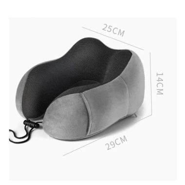 Gối chữ U kê cổ cao su non mềm, dây điều chỉnh, giảm mỏi cổ cho văn phòng & lái xe - 100k